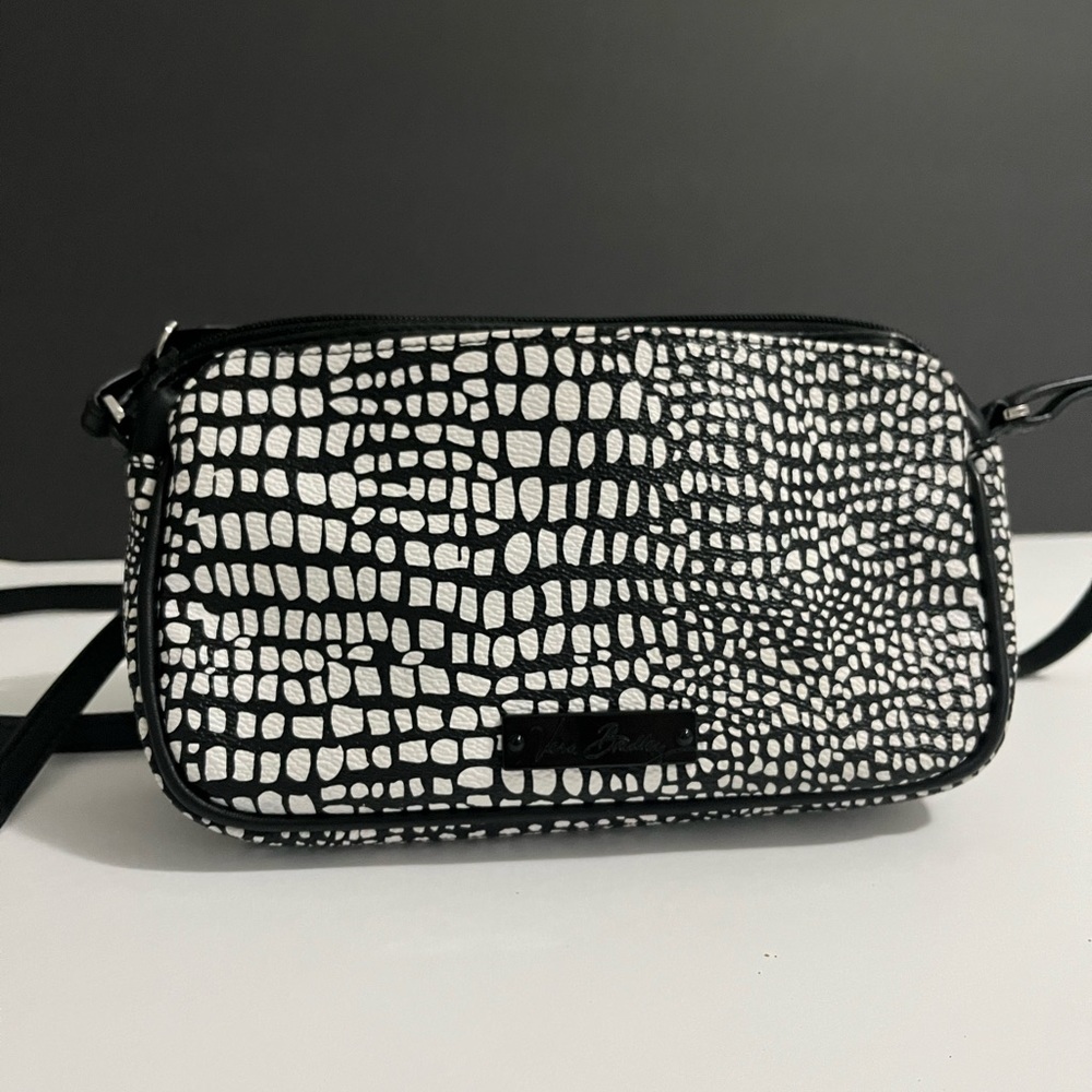 Vera Bradley | Black & White Leather Crossbody Bag